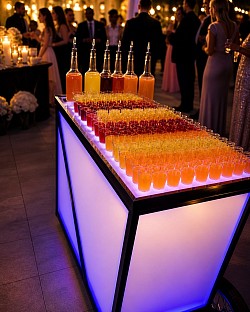 Carrito de shots premium para eventos y pista de baile Barra Movil